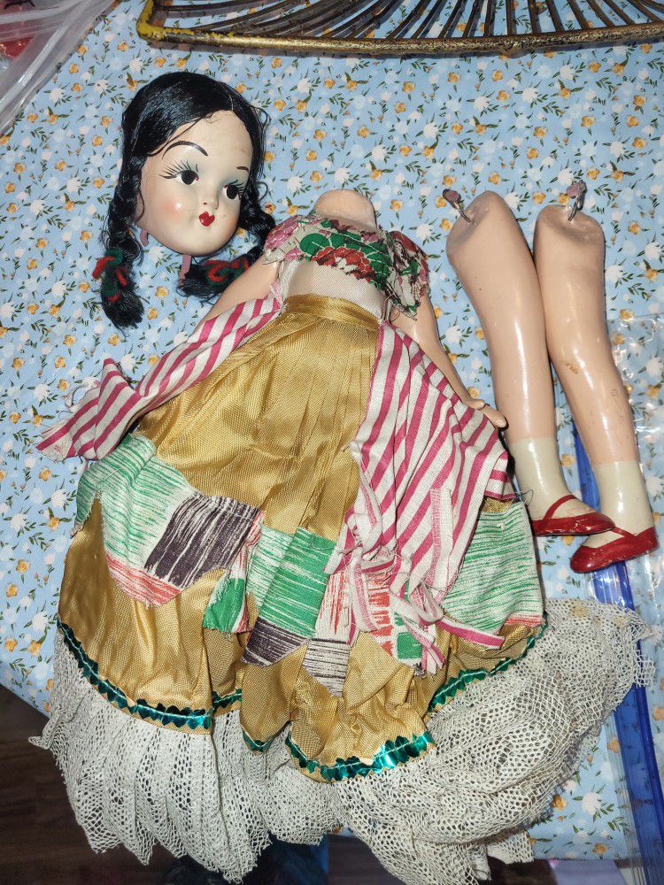 Vintage Antique Very Old Doll Parts Mexico Mexican