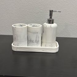 Marble Soap Dispenser Set