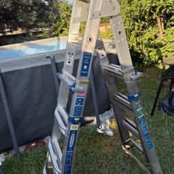 WERNER 18 ft. Reach Aluminum 6-in-1 Multi-Position Ladder, 375 lbs. Load Capacity