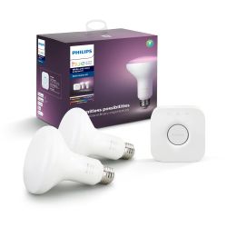 NEW SEALED Philips Hue BR30 Color Starter Kit + Hue Bridge – 2 Bulbs