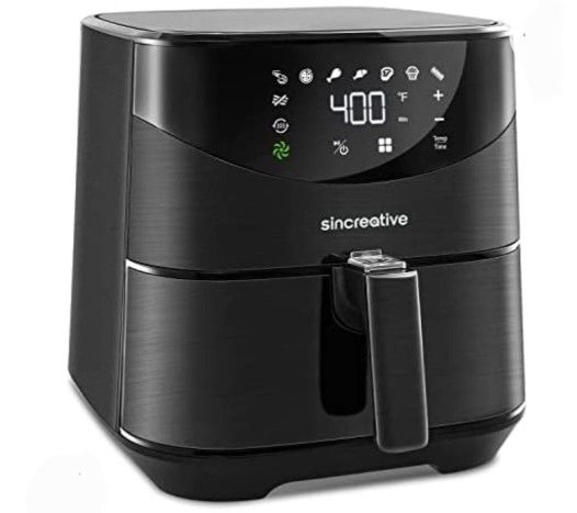 Sincreative Air Fryer XL | 8-in-1 Hot Air Fryer Oven to Grill Bake Roast | Large Family Size Airfryer Digital Touch Screen, Non-Stick Basket