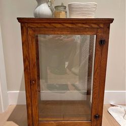 Wavy Glass Antique Cabinet