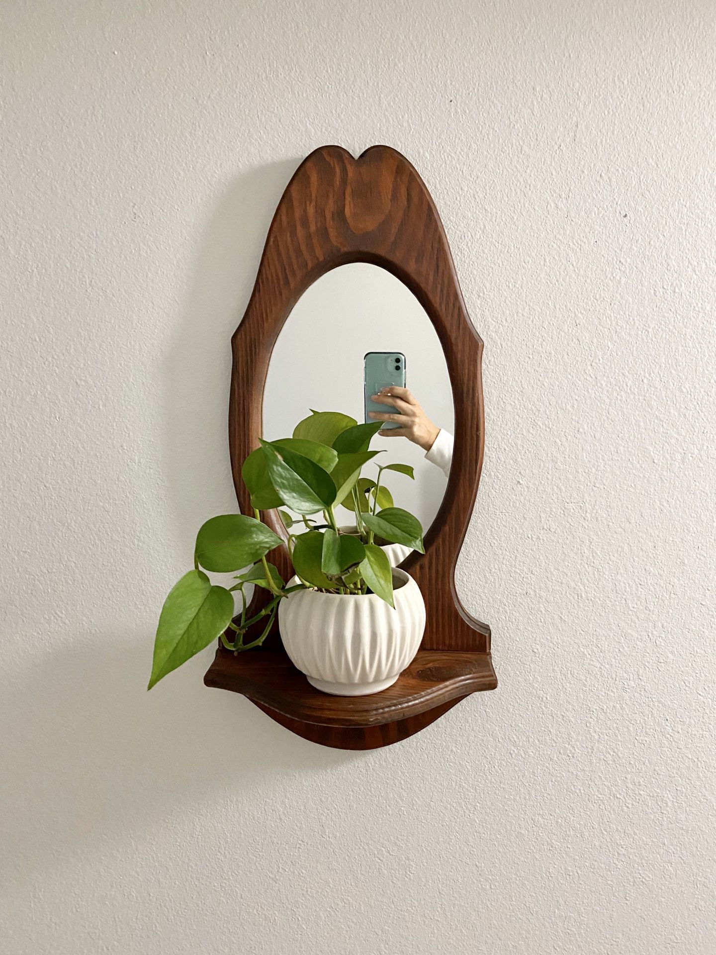 Wood Mirror with Shelf
