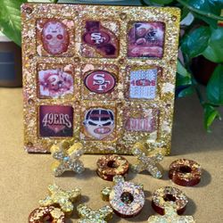 49ers Theme Tic Tac Toe Resin Game Set