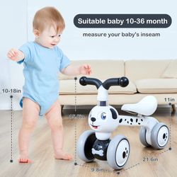 YGJT Baby Balance Bikes Bicycle Kids Toys Riding Toy for 1 Year Boys Girls 10-36 Months Baby's First Bike First Birthday Gift (Spotty Dog)
