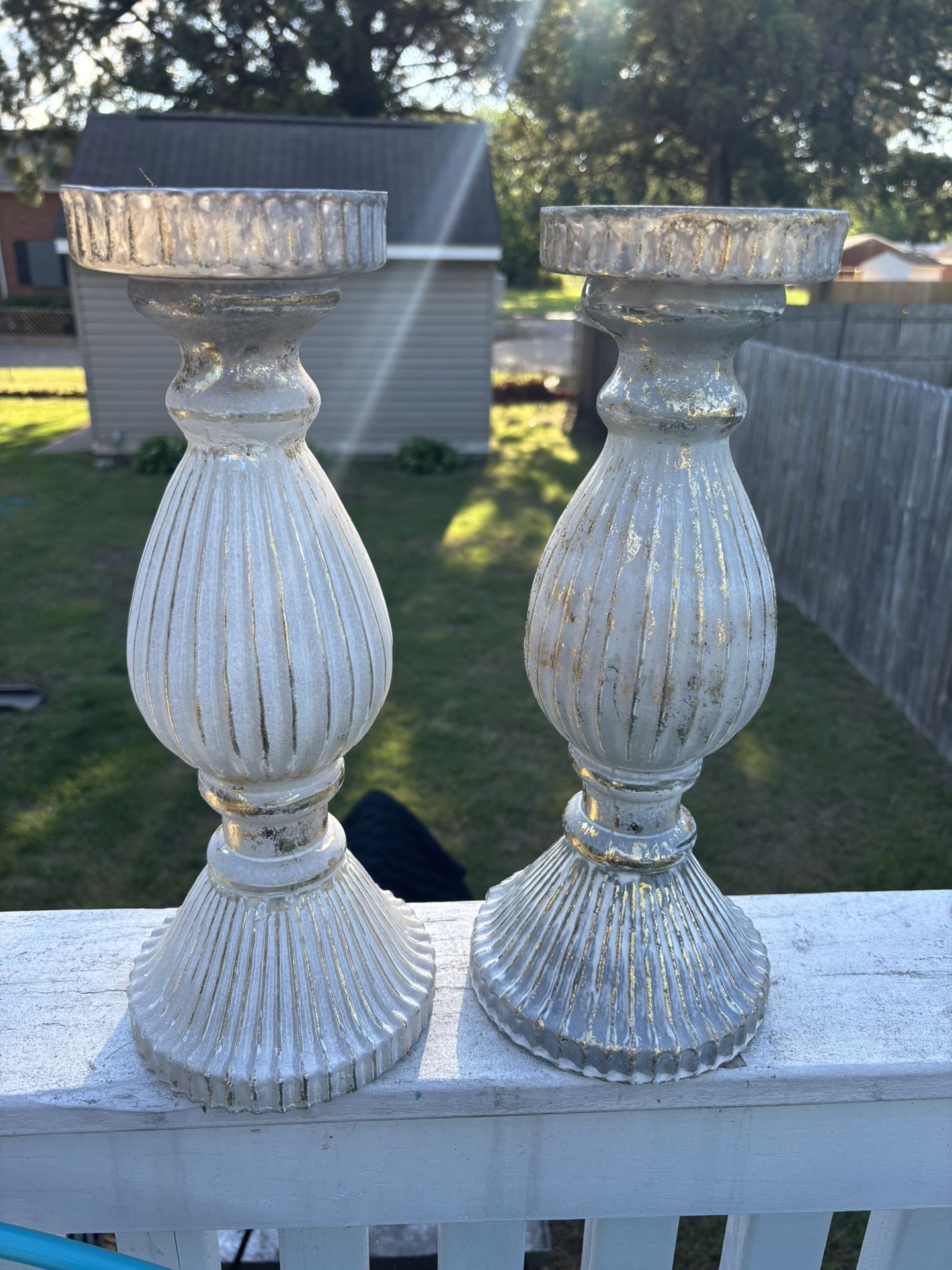 2 Tall Candle Holders