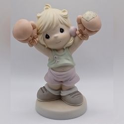 🎀 Precious Moments • “Life is Worth Fighting For” Bisque Porcelain Figurine
