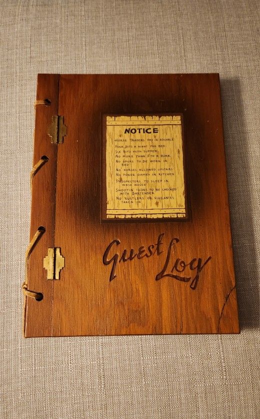 Old Wood Bound Guest Book