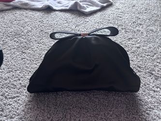 Isaac Mizrahi New York Black Satin Evening Bow Clutch