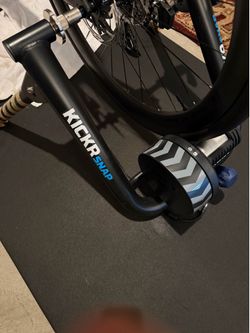 Bike trainer. Wheel on