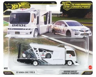 Hot Wheels Honda Civic Type R 07 & Kousoku Hauler Team Transport FLF56-L 1/64
