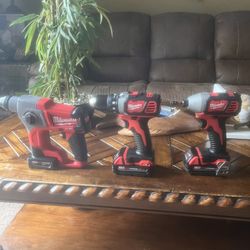 Milwaukee Impact, Drill, And Hammer Drill Set