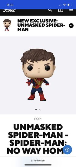 Funko Exclusive Spiderman Unmasked Funko Pop no way Home