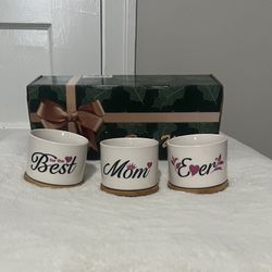 New Best Mom Ever Ceramic plants pots Set