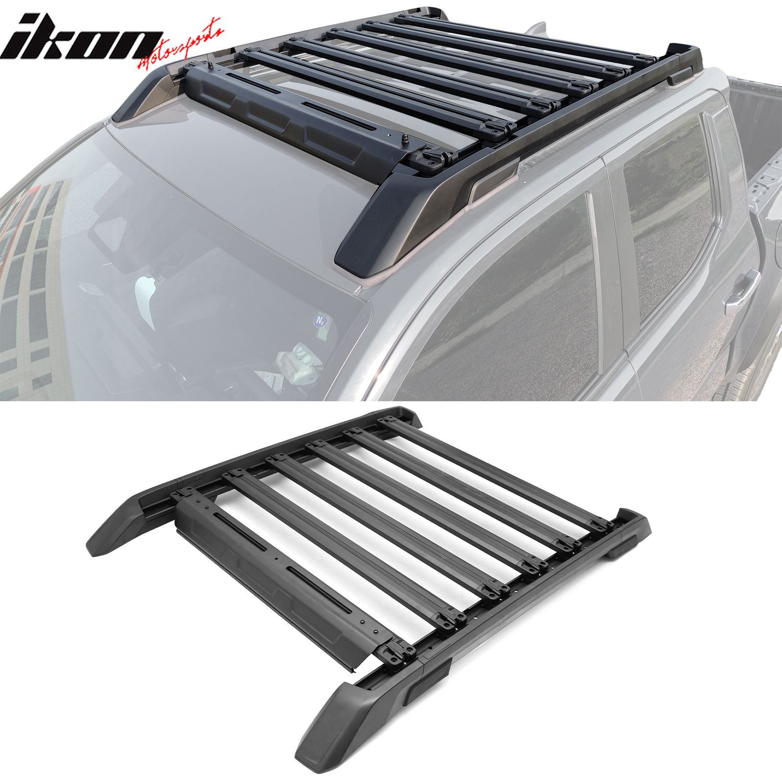 Fits 2024-2025 Toyota Tacoma Double Cab Aluminum Roof Cross Bars w/ Slide Rail 8PCS