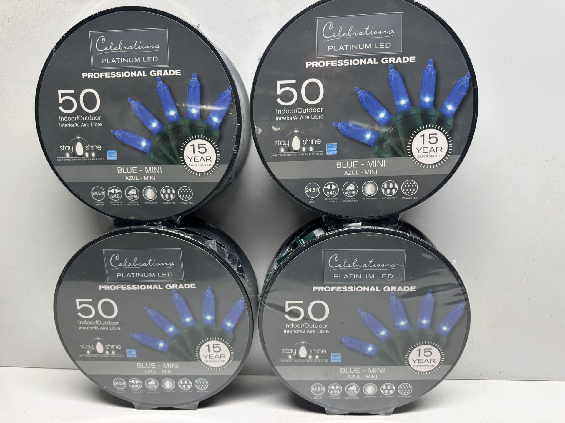 New Celebrations LED Blue Mini Lights (4) Available. $7 A Set. Must Pick Up