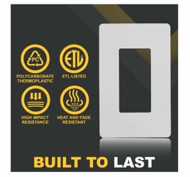 Faith White 1-Gang Screwless Wall Plate (120-pack) | Light Switch Plate or Wa...