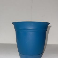 Blue Self Drain Flower Pot
