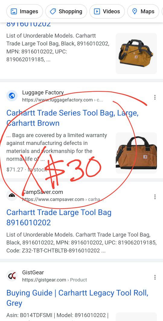 Carhartt Tool Bag NO PAGUES $60 PAGA SOLO $30 Brand New
