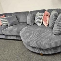 L Shaped Modular sofa with Round chaise