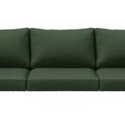 Deep Seating Outdoor Lounge Chair Sofa Cushion with Lumber Pillow Cushion Green(8 Piece)