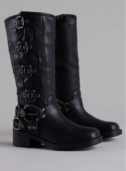 Black Buckle Boots