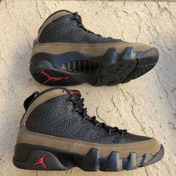 New Nike Air Jordan 9 Retro Black Red Olive Men’s 6.5, Youth 6.5y, Women’s 8