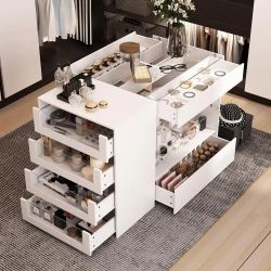 FUFU&GAGA White Wood Free Standing 47.2 in. W Jewelry Armoire With Te | SaleSumo INSANE DEAL (FIRM)
