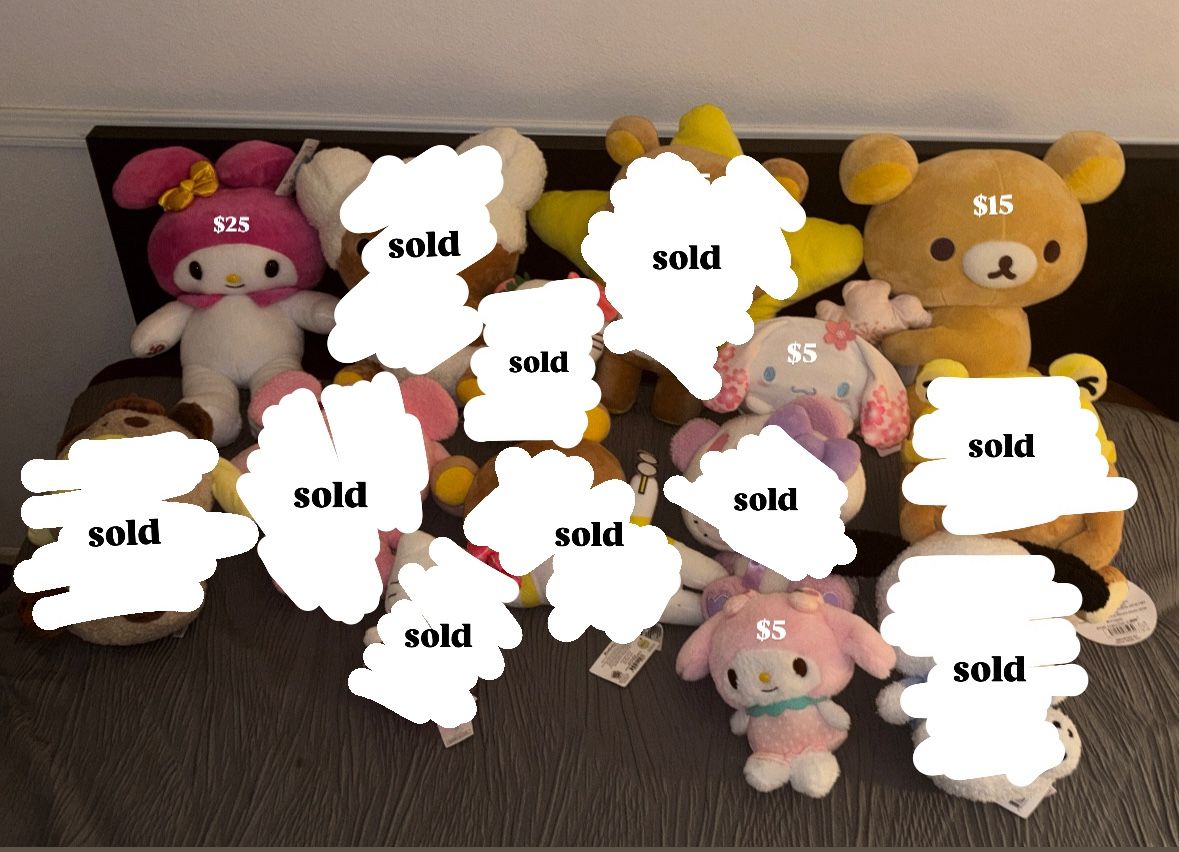 plushies for sale!