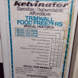 Kelvinator Stand Up Deep Freezer