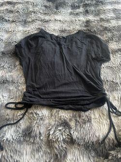 Black Ruched Crop Top