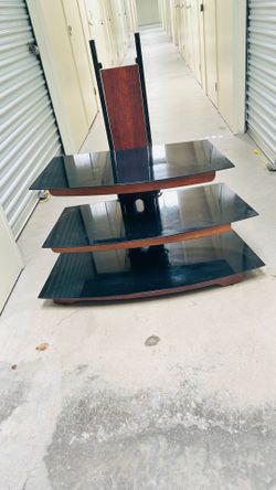 Modern Black Glass TV Stand – Great Condition
