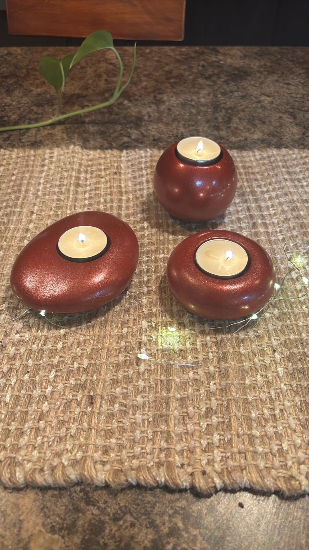 Handmade Concrete Tea light Candle Holder Set