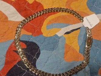 New in Box 22inch Cuban link 14k over Stainless steel