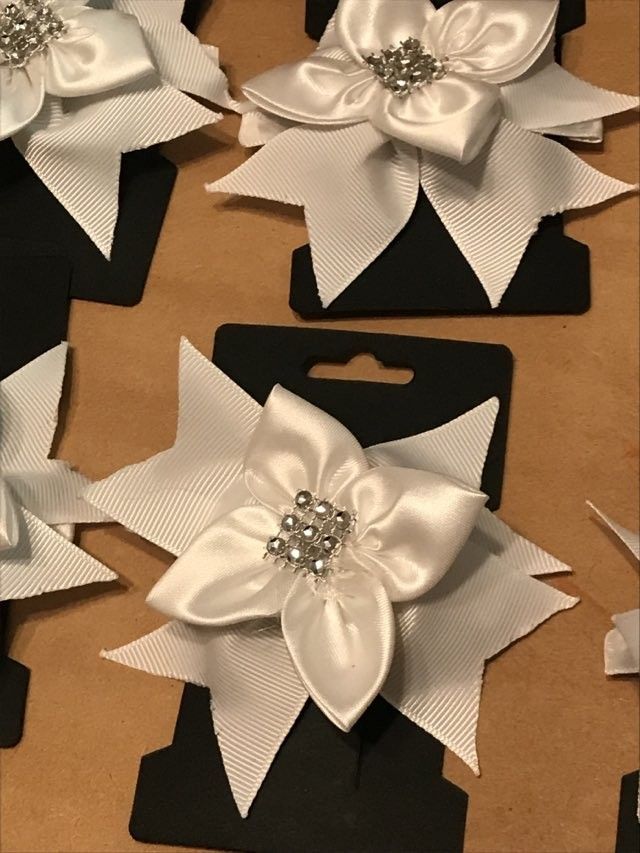 Pinwheel& Flower Bow French Barretter