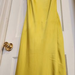 Yellow Green Neon Long Dress By EXPRESS 