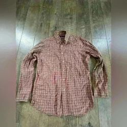 RALPH LAUREN mens orange/brown medium dress shirt, excellent condition 