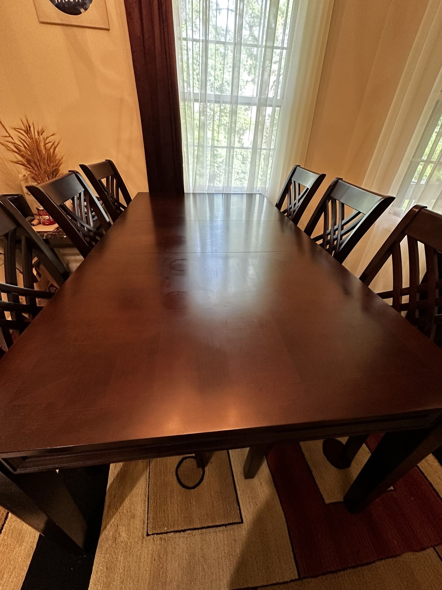 Dinning Table with 6 Chairs And Brown Color