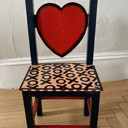 Whimsical Painted Wooden Child’s Chair