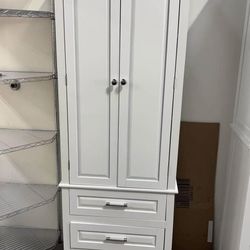 Assembled New Bathroom Tall Storage Cabinet with Adjustable Shelves