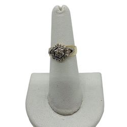 10K 2-Tone Lady's Engagement Diamond Ring .24 CTW / Size 6 / 4 Grams