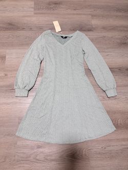 Light green Knit Sweater Dress