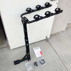 Brand New $49 Tilt Folding 3-Bike Hitch Mount Rack Bicycle Carrier for 2” Hitch w/ Straps 110 lbs Max