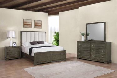 Hot Deal... 4pc Casual Transitional Queen Bedroom suite... While supplies last
