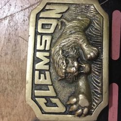 1981 Clemson Tigers Hand Made Brass Belk Buckle 