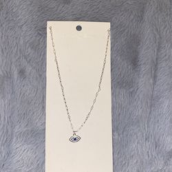 Evil Eye Silver Pearl Necklace
