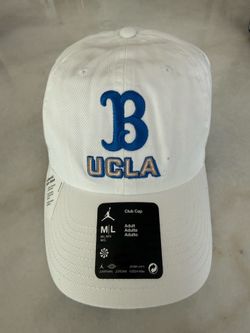 UCLA Bruins Hat Club Cap Strap Back Mens M / L Adjustable White Blue Jordan Nike