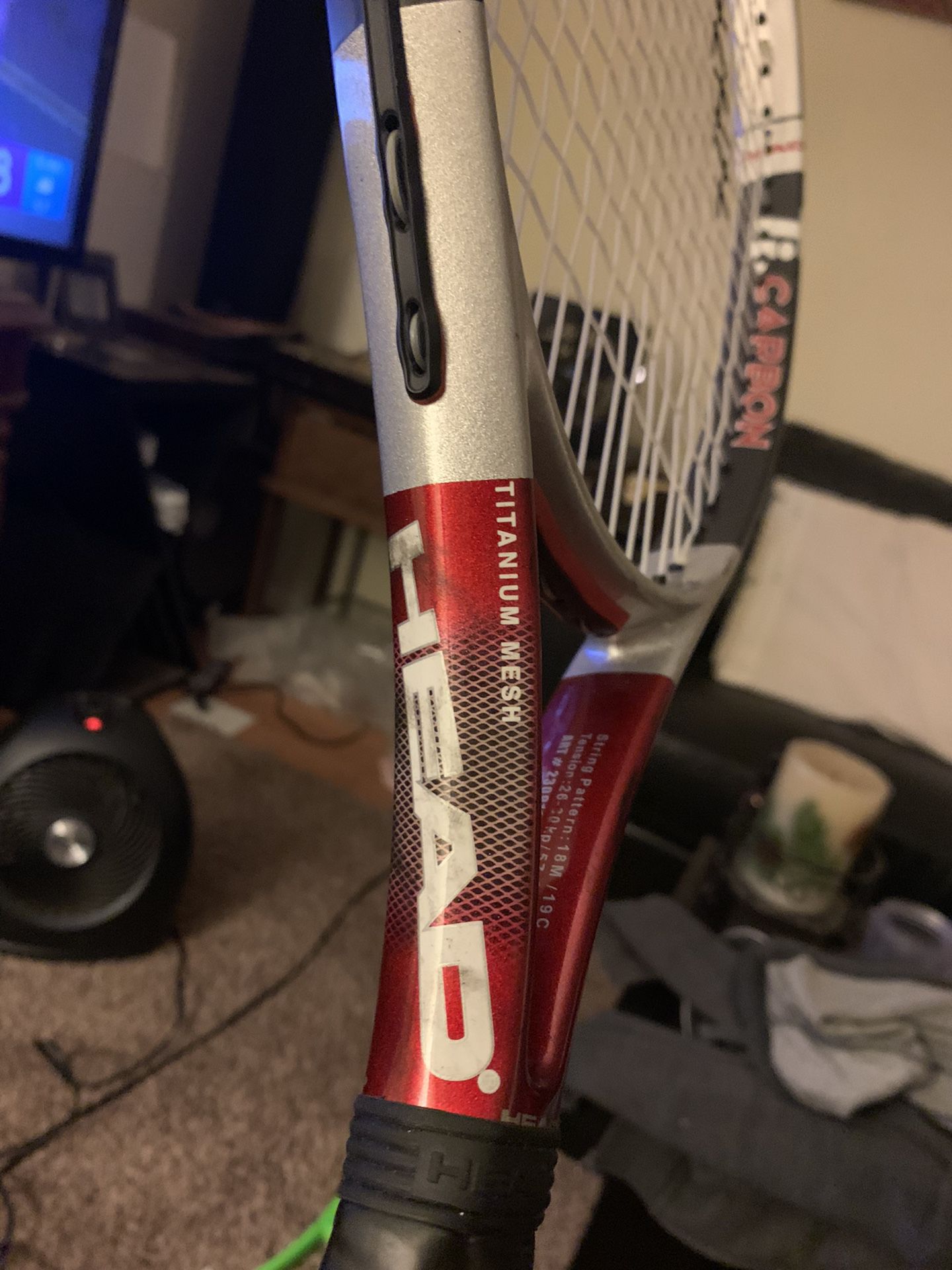 Ti.Carbon 9000 Head Tennis Racket Racquet 4 3/8 Size 3 