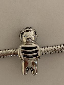 Solid Sterling silver boy charm ，fits Pandora bracelet