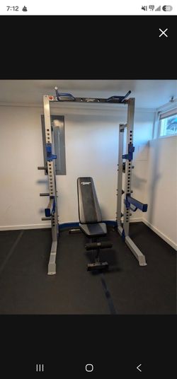 Squat Rack/Weights /Bar And Weight Bench